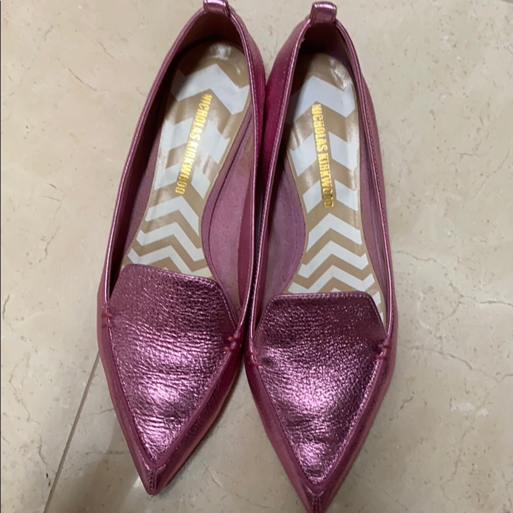 Metallic pink shoes